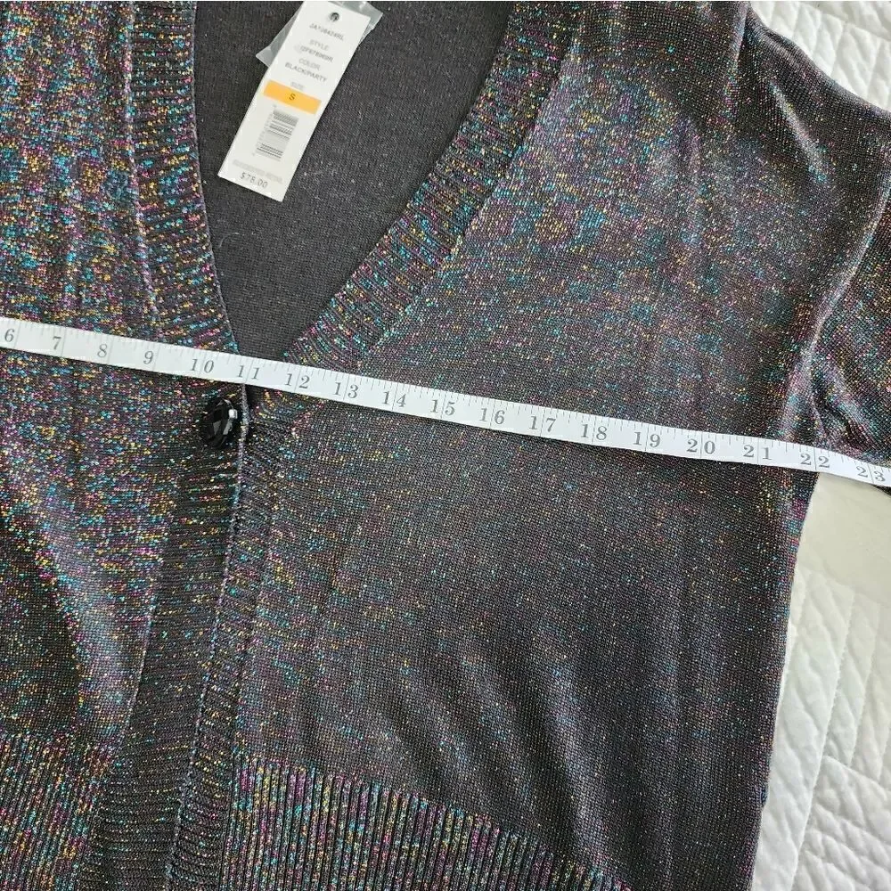 Joseph A multicolored metallic parade luxecore button front cardigan